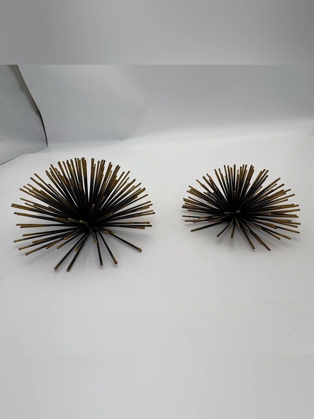 Mid-Century Modern Style Starburst/Sea Urchin Wall Hangings in Gold and Black